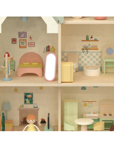 CLASSIC WORLD Large Wooden Dollhouse with Furniture