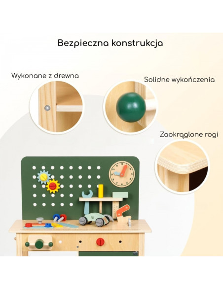 WOOPIE GREEN medinis STEM dirbtuvių įrankių rinkinys