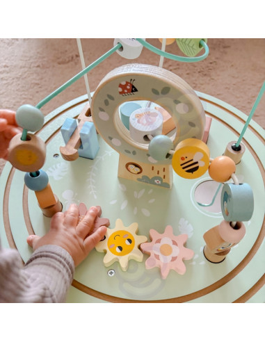 TOOKY TOY medinis Montessori veiklos stalas su variklio kilpa