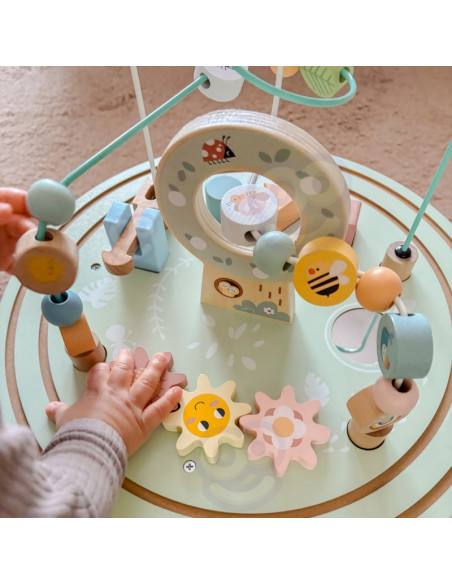 Деревянный столик для занятий Монтессори TOOKY TOY с моторным кольцом