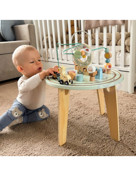 TOOKY TOY medinis Montessori veiklos stalas su variklio kilpa