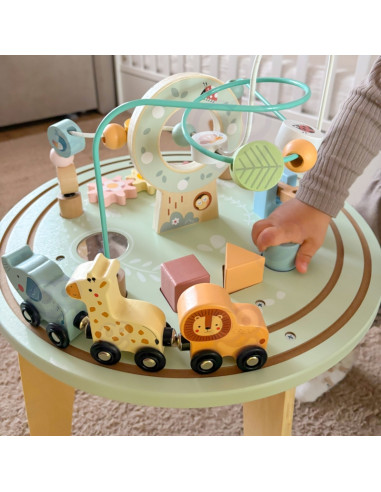 TOOKY TOY medinis Montessori veiklos stalas su variklio kilpa