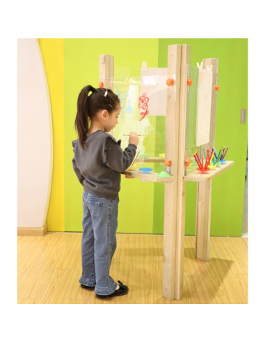 CLASSIC WORLD EDU Прозрачная акриловая доска-мольберт XXL Art Center 3 в 1