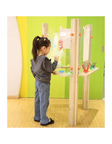 CLASSIC WORLD EDU Transparent Acrylic Board Easel XXL Art Center 3 in 1