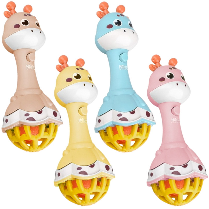 WOOPIE BABY Sensory Giraffe Rattle with Montessori Music 1 piece.