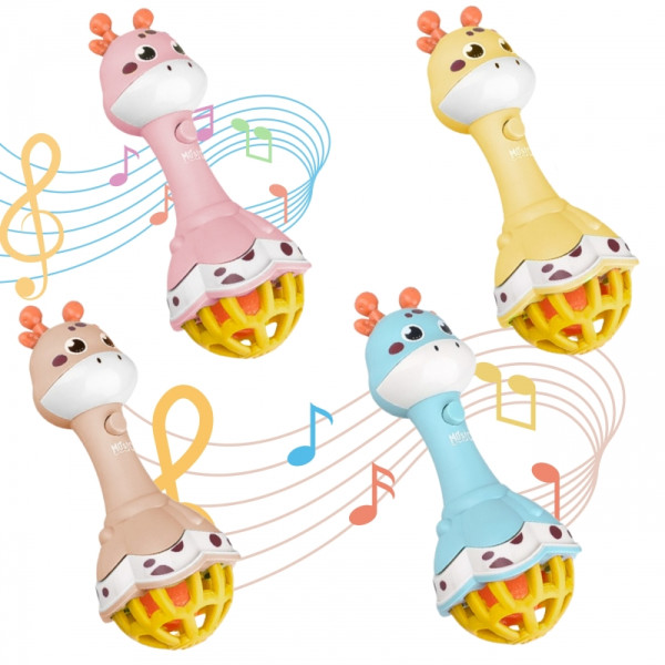 WOOPIE BABY Sensory Giraffe Rattle with Montessori Music 1 piece.