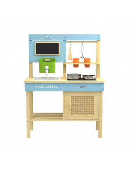 CLASSIC WORLD XXL medinė purvo sodo virtuvė su priedais