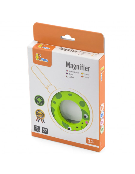 VIGA medinis didinamasis stiklas vaikams – varlė