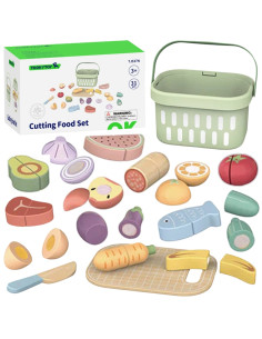 TOOKY TOY medinis maisto daržovių ir vaisių rinkinys