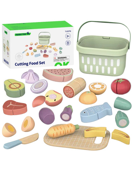 TOOKY TOY Drewniany Zestaw Żywność Warzywa Owoce