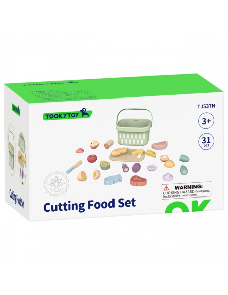 TOOKY TOY medinis maisto daržovių ir vaisių rinkinys