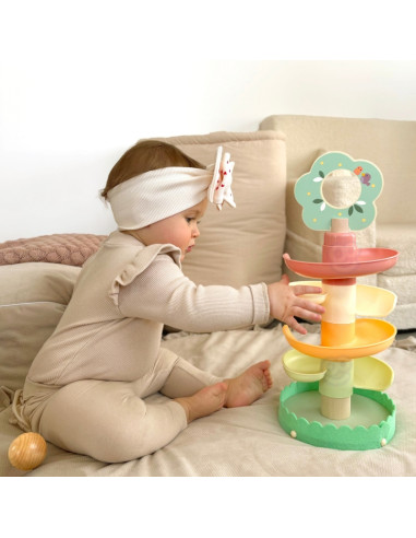 WOOPIE GREEN Wooden Ball Track Sensory Educational 6 pcs.