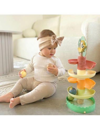 WOOPIE GREEN Wooden Ball Track Sensory Educational 6 pcs.