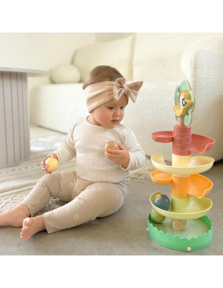 WOOPIE GREEN Drewniany Kulodrom Tor Kulkowy Sensoryczny Edukacyjny 6 el.