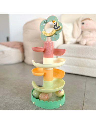 WOOPIE GREEN Wooden Ball Track Sensory Educational 6 pcs.