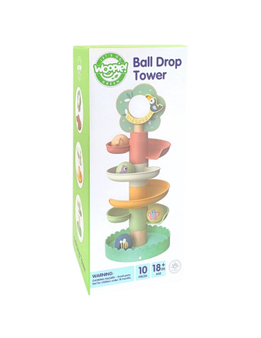 WOOPIE GREEN Wooden Ball Track Sensory Educational 6 pcs.