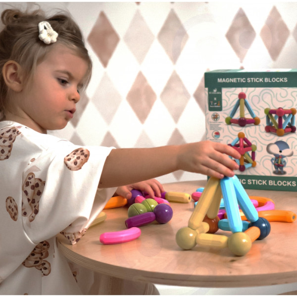 WOOPIE Магнитные образовательные строительные блоки Большие толстые 28 эл.