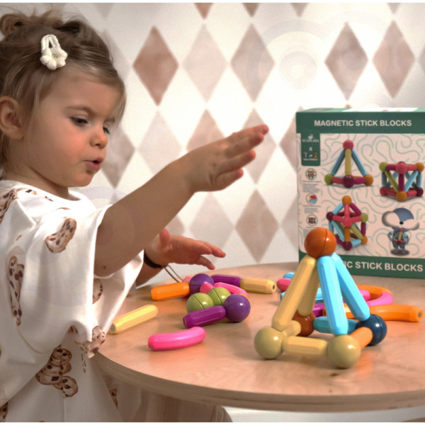 WOOPIE Магнитные образовательные строительные блоки Большие толстые 28 эл.