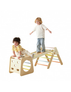CLASSIC WORLD Wooden Climbing Triangle Montessori Set 5 in 1 - Playground Indoor Gym for Children
