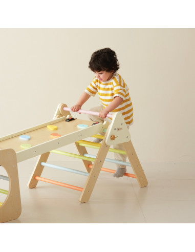 CLASSIC WORLD Wooden Climbing Triangle Montessori Set 5 in 1 - Playground Indoor Gym for Children