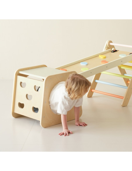 CLASSIC WORLD Drewniany Zestaw Wspinaczkowy Trójkąt Montessori 5w1 - Plac Zabaw Siłownia Indoor dla Dzieci