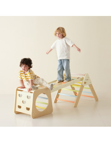 CLASSIC WORLD Wooden Climbing Triangle Montessori Set 5 in 1 - Playground Indoor Gym for Children