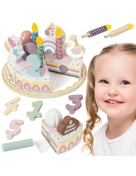 TOOKY TOY medinis gimtadienio tortas, pjaustomas su lipdukais