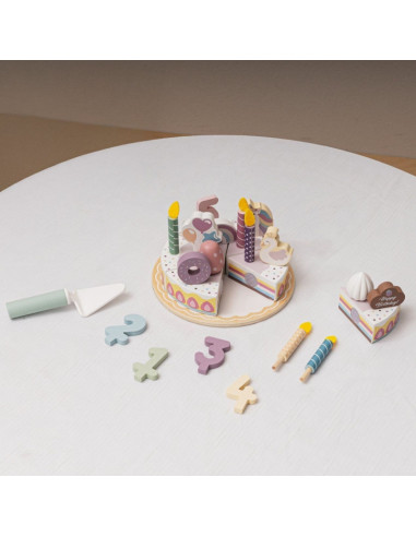 TOOKY TOY Деревянный праздничный торт, разрезаемый на липучке