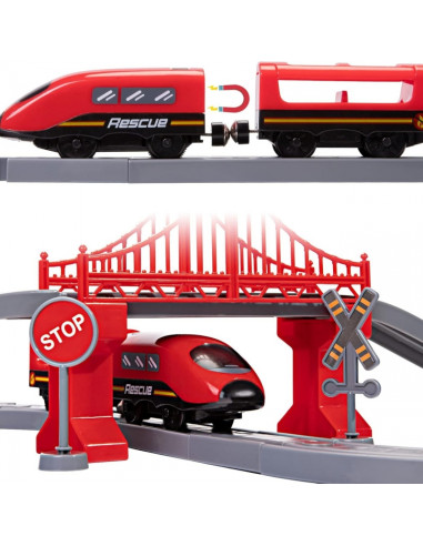 WOOPIE Pendolino Electric Train Set Fire Department 66pcs.