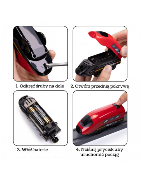 WOOPIE Zestaw Kolejka Elektryczna Lokomotywa Straż Pożarna 66el.