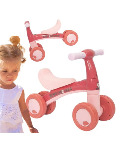 WOOPIE rožinis keturratis balansinis dviratis