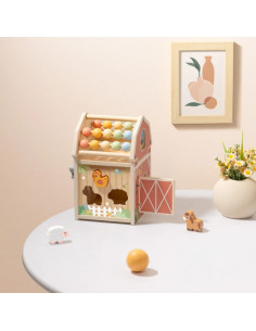 TOOKY TOY medinis tvarto veiklos rūšiuoklis Montessori abakusas 2