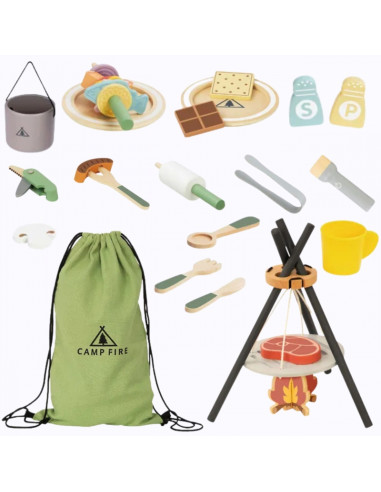 TOOKY TOY Деревянный набор для приготовления пищи с костром