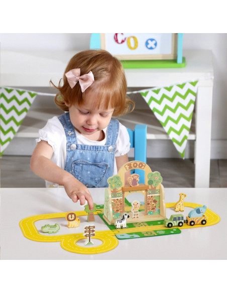 TOOKY TOY mini zoologijos sodas su krepšiu