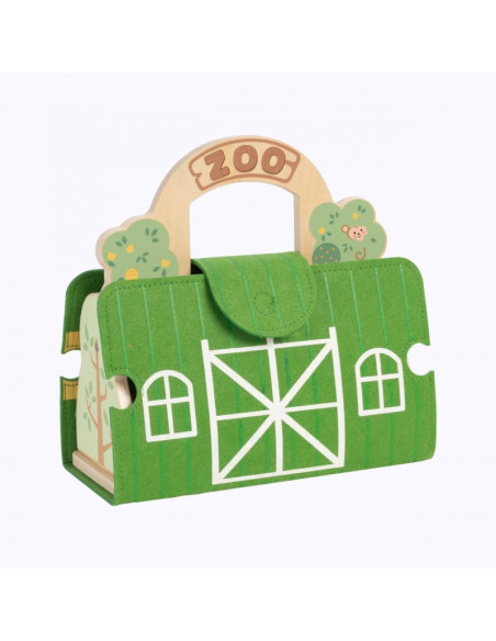 TOOKY TOY mini zoologijos sodas su krepšiu