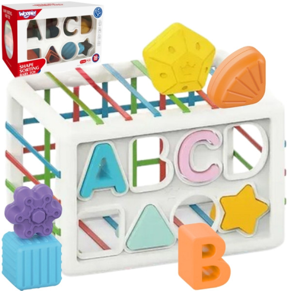 WOOPIE BABY Flexible Sensory Cube Baby Sorter Colorful Shapes Alphabet 15 el.