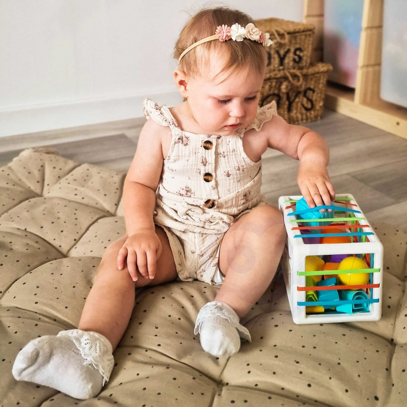 WOOPIE BABY Flexible Sensory Cube Baby Sorter Colorful Shapes Alphabet 15 el.