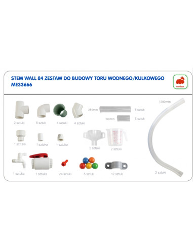 MASTERKIDZ System Rur Do Tablicy STEM 84 Elementów Tor Wodny Kulkowy