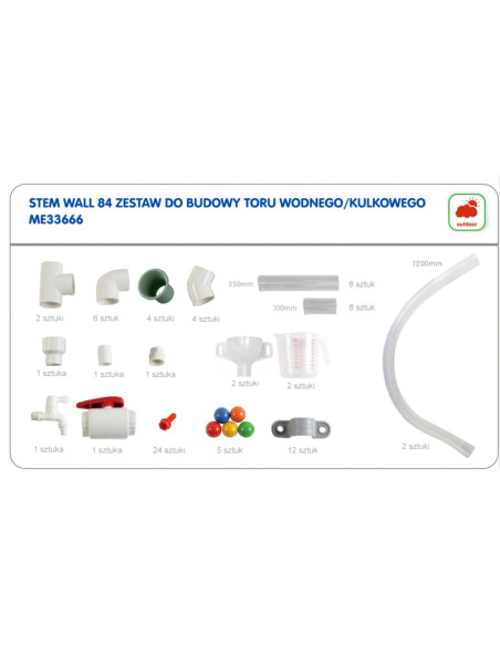 MASTERKIDZ System Rur Do Tablicy STEM 84 Elementów Tor Wodny Kulkowy