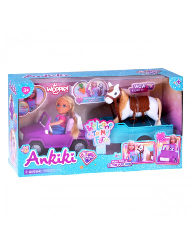 WOOPIE ROYAL Lalka Niki Zestaw z Koniem Samochodem i Przyczepą