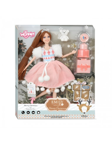 WOOPIE ROYAL Emi Christmas Princess Doll with Teddy Bear