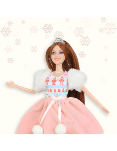 WOOPIE ROYAL Emi Christmas Princess Doll with Teddy Bear