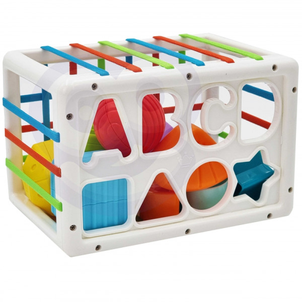 WOOPIE BABY Flexible Sensory Cube Baby Sorter Colorful Shapes Alphabet 15 el.