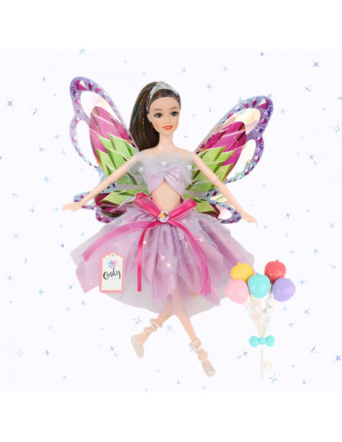 WOOPIE ROYAL Emi Fairy Doll with Colorful Wings and Balloons