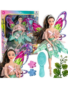 WOOPIE ROYAL Emi fėjų lėlė su spalvingais sparnais ir plaukų šepečiu