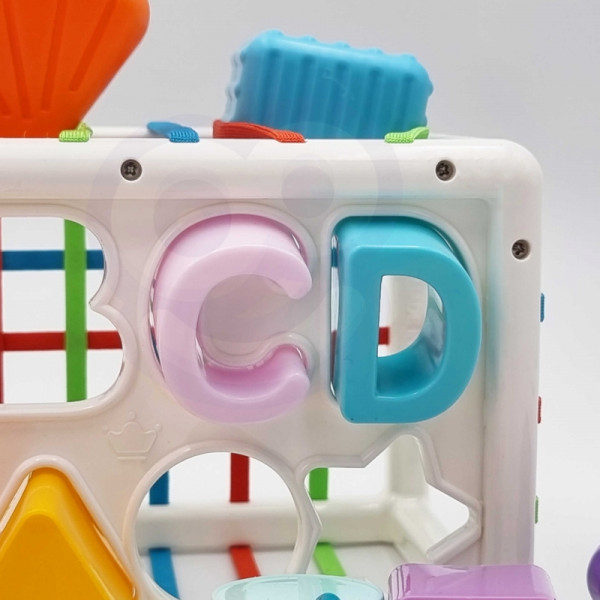 WOOPIE BABY Гибкий сенсорный кубик-сортер для малышей Цветные фигуры Алфавит 15 эл.
