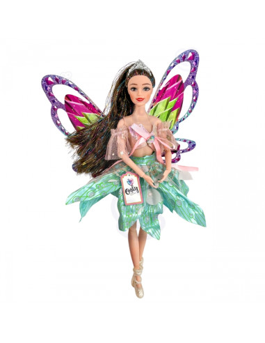 WOOPIE ROYAL Emi Fairy Doll with Colorful Wings and Hairbrush