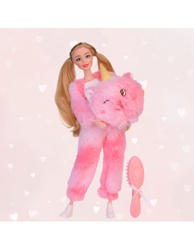 WOOPIE ROYAL Emi Doll in Pink Teddy Bear Costume