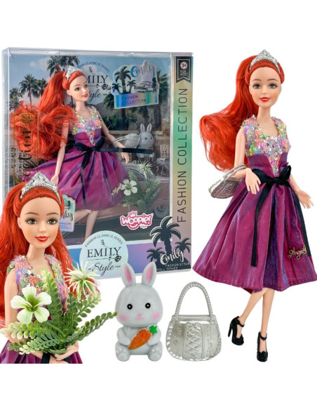 WOOPIE ROYAL Emily Fashion Collection lėlė 32 cm - stilinga princesė su rožine suknele + aksesuarai