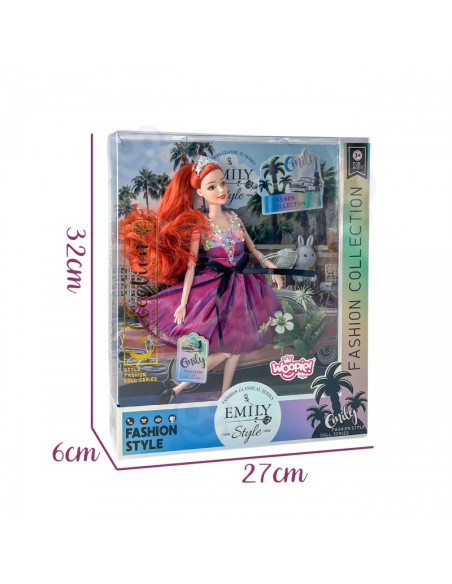 Кукла WOOPIE ROYAL Emi Style Fashion Doll 32 см - стильная принцесса в розовом платье + аксессуары
